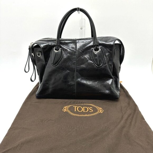 TOD’S D Style Bag Hand Bag Leather Black